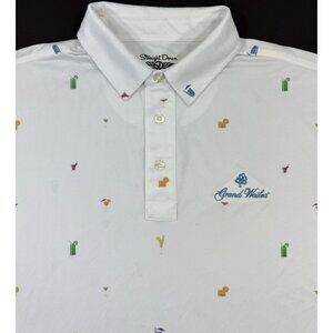 Straight Down Golf Mens Polo Shirt Sz Small Grand Wailea Hawaii Cocktails Print